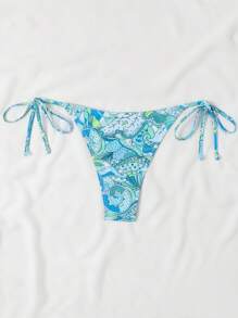 SHEIN Swim 滿版圖案側繫帶泳衣下裝 - 彩色 - 查看 4