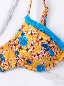 SHEIN Swim Floral Print Underwire Bikini Set