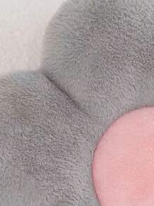 1pc Flower Design Plush Pet Bed For Dog And Cat For Sleeping - Grey - View 3