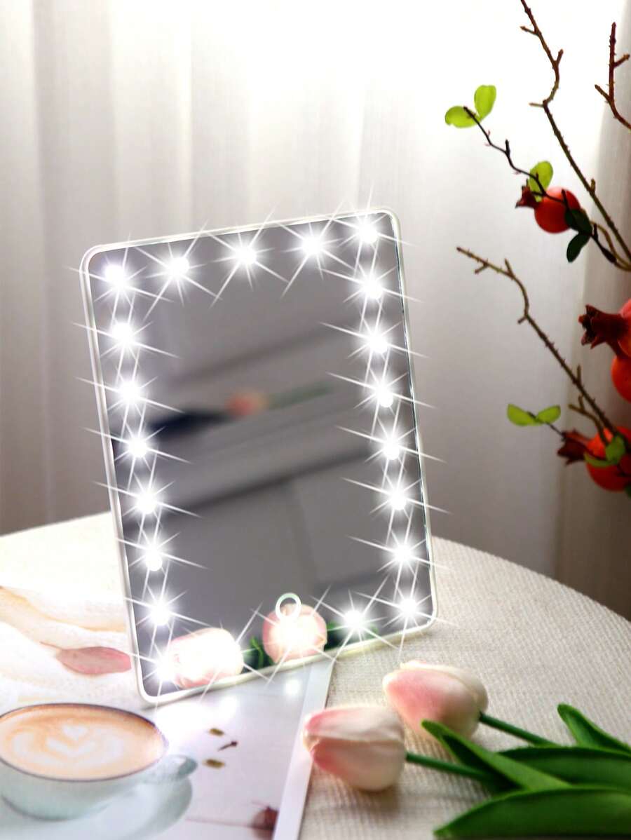 1 pieza Luz de espejo de maquillaje de plástico - Blanco - Ver 1