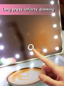 1 pieza Luz de espejo de maquillaje de plástico - Blanco - Ver 3