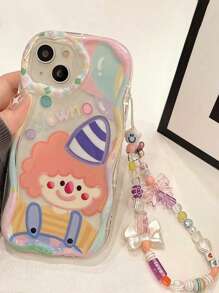 1pc Transparent 3d Wave Design Colorful Joker Phone Case Compatible With IPhone 11 12 13 14promax15promax - Multicolor - View 4