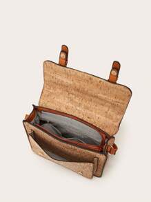 zijinling Vintage Medium Messenger Bag Geometric Pattern Flap