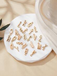 26 Cái/bộ Sáng Tạo Hợp Kim Kẽm Bảng Chữ Cái Tự Làm Mặt Dây Chuyền Tự Làm Trang Sức Làm Cho Nữ - Vàng - Xem 2