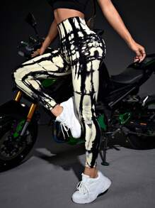 Gameset SHEIN Sport Quần Leggings Thể thao Nữ Cà vạt nhuộm - Nhiều màu - Xem 3