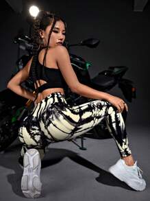 Gameset SHEIN Sport Quần Leggings Thể thao Nữ Cà vạt nhuộm - Nhiều màu - Xem 2