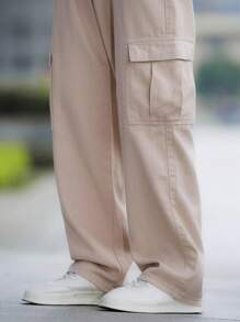 Manfinity Men Flap Pocket Side Cargo Jeans - Apricot - View 5