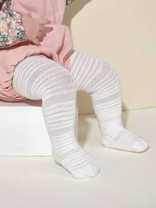 3雙女嬰素色休閒褲襪適用於日常 - 彩色 - 查看 2