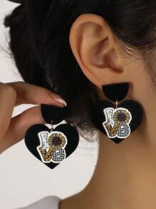 Hoa tai hình trái tim hướng dương - Nhiều màu - Xem 1