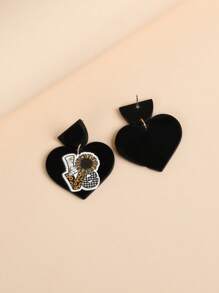 Hoa tai hình trái tim hướng dương - Nhiều màu - Xem 3