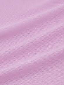 SHEIN ICON 女士纯色网纱系带长袖上衣 - 淡紫色 - 查看 3
