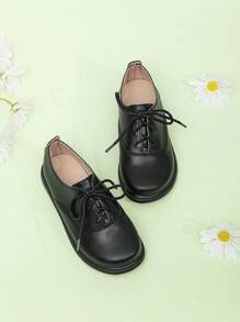 男孩素色繫帶學院牛津鞋戶外