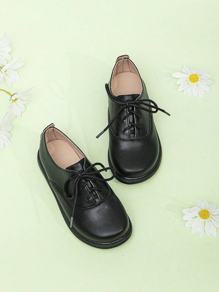 男孩素色繫帶學院牛津鞋戶外