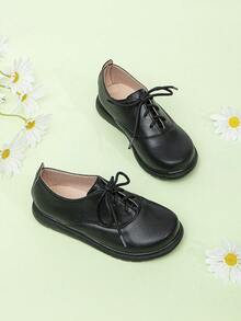 男孩素色繫帶學院牛津鞋戶外