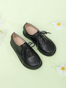 男孩素色繫帶學院牛津鞋戶外