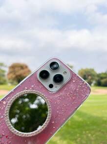 Glitter Phone Case With Stand-Out Holder - Pink - View 4