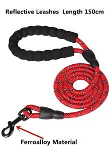 1pc Reflective Pet Leash For Dog For Outdoor - Red - View 3