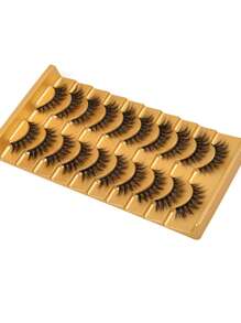 10对装仿真貂皮假睫毛 加长假睫毛 适合女性妈妈妻子姐妹青少年女朋友 假睫毛，睫毛，睫毛，假睫毛 - 黑色 - 查看 5