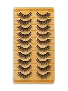 10对装仿真貂皮假睫毛 加长假睫毛 适合女性妈妈妻子姐妹青少年女朋友 假睫毛，睫毛，睫毛，假睫毛 - 黑色 - 查看 6