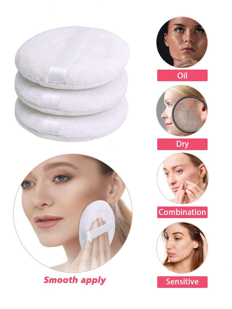 3入組化妝粉撲 - 白色 - 查看 1