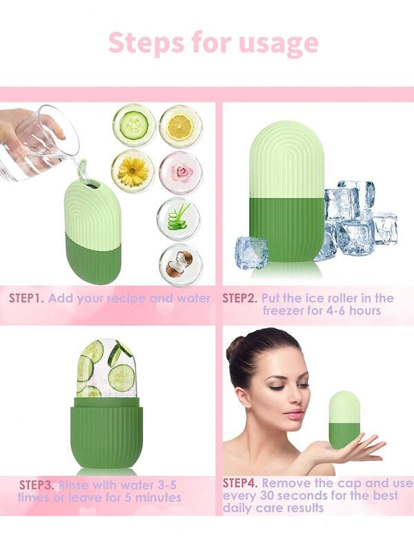 Ice Face Roller, Silicone Ice Facial Rollers, Cube Face Contour For