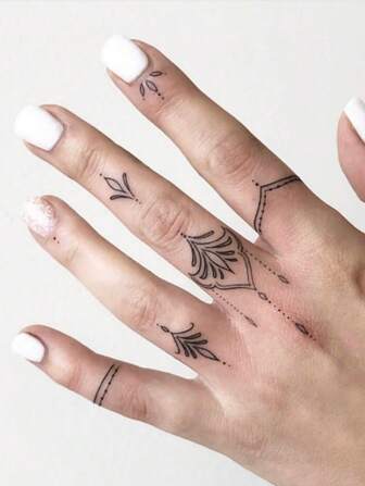 1pc Waterproof & Long-lasting Temporary Finger Tattoo Sticker