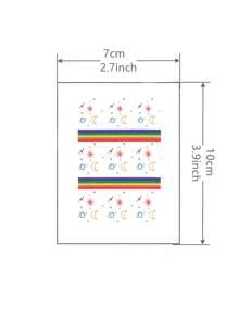 1 hoja Pegatina tatuaje de rayas de arcoíris - Multicolor - Ver 3