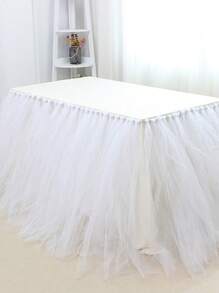 1 pieza Rollo de tul blanco para tutú DIY para bodas, fiestas, faldas de mesa y decoración, Navidad - Blanco - Ver 3