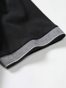 Manfinity Homme Men Contrast Collar Polo Shirt - Black - View 4