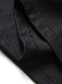 Manfinity Homme Men Contrast Collar Polo Shirt - Black - View 5