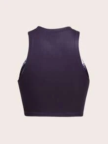 SHEIN ICON Body Heat Map & Buckle Print Tank Top - Purple - View 2