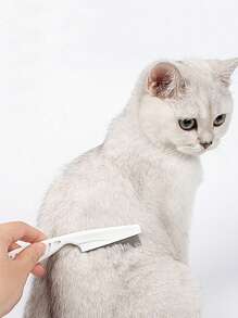 1入組不銹鋼寵物毛梳用於狗和貓美容 - 白色 - 查看 3