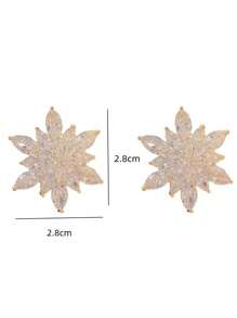 1 对迷人水钻花朵耳钉，适合女士情人节派对