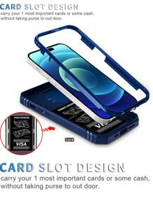 Tương thích với Ốp lưng iPhone dành cho nam Tương thích với iPhone 16 mới 3 trong 1 có cửa sổ trượt, Ốp lưng điện thoại có nam châm và giá đỡ, Thiết kế tối giản, Bộ ốp lưng điện thoại đầy đủ, Tương thích với iPhone 11/12/13/14/15 Pro Max, S23 Ultra, S24 Ultra, Tương thích với Oppo, Tương thích với Vivo, Tương thích với Redmi Note 11/12 Pro Chống nước Chống sốc Chống rơi Chống trầy xước - Màu xanh lam - Xem 7