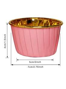 50入組紙紙杯蛋糕極簡雙色紙杯蛋糕襯墊烘焙 - 粉色 - 查看 4