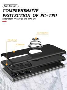 Funda de móvil unicolor con Anillo magnético Soporte - Negro - Ver 5