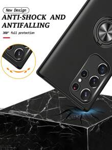 Funda de móvil unicolor con Anillo magnético Soporte - Negro - Ver 7
