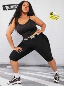 SHEIN CURVE+ Quần lót kích thước lớn Ruy băng Lá thư Giải trí - màu đen - Xem 6