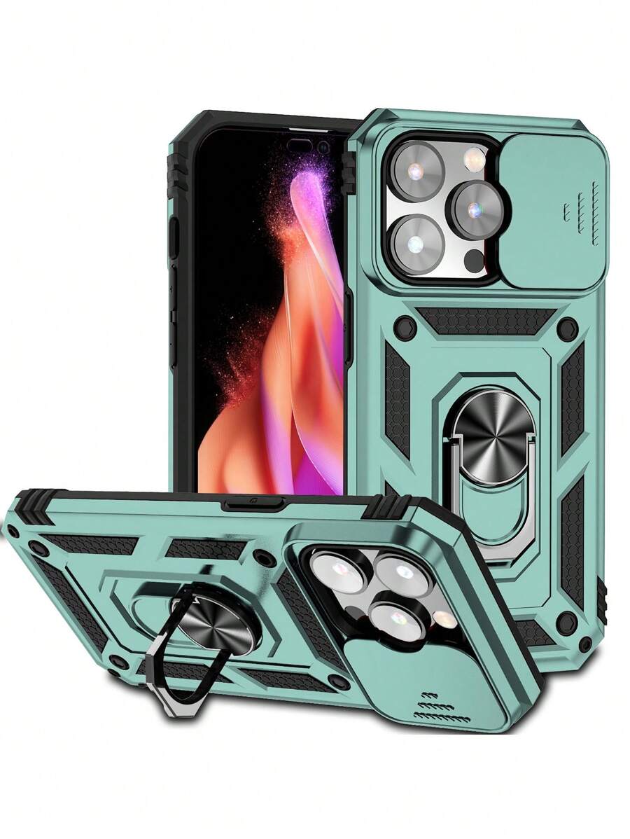 带指环支架的磁吸手机壳，国际版，非国内版 - 綠色 - 查看 1