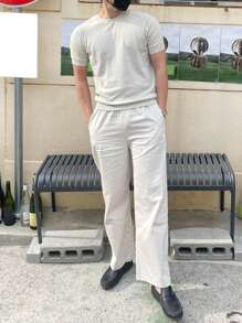 DAZY Men Solid Round Neck Knit Top - White - View 2