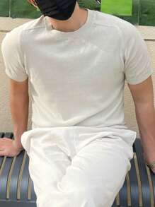 DAZY Men Solid Round Neck Knit Top - White - View 5