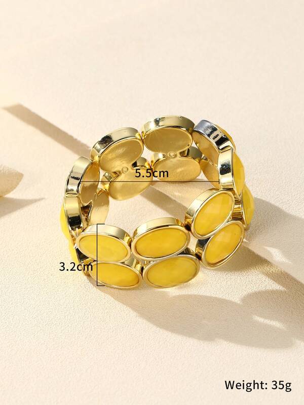 Oval Decor Bangle SHEIN USA
