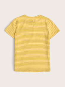 Comfortcana 夏季条纹和菠萝印花 T 恤 - 黃色 - 查看 2