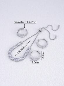 4pcs/set Cubic Zirconia Decor Jewelry Set