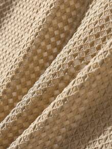 Manfinity Homme 男士口袋貼布紋理質感襯衫 - 卡其色 - 查看 3