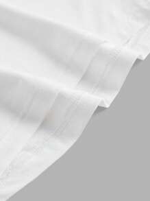 SHEIN MOD Áo thun nữ Khối Màu Giải trí - Đen và trắng - Xem 3