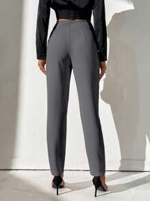 SHEIN Tall Pantalones de talle alto con detalle de pliegues plegados
