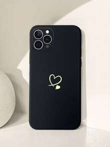 Heart Pattern Phone Case - Black - View 2