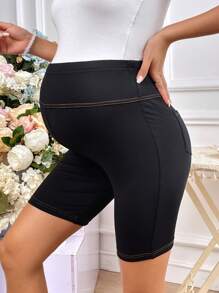 SHEIN 孕婦高腰頂針騎行褲