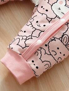 SHEIN 嬰兒卡通圖案T恤連體褲和帽 - 彩色 - 查看 4